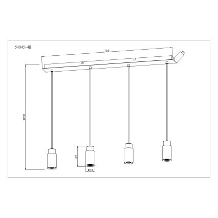 Globo - Suspension filaire 4xE27/40W/230V