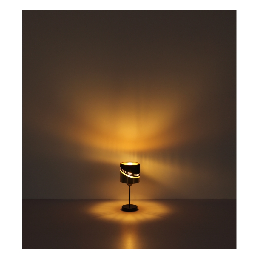 Globo - Lampe de table 1xE27/40W/230V d. 16 cm noir/doré