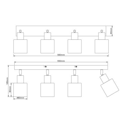 Globo - Plafonnier à spots 4xE14/25W/230V