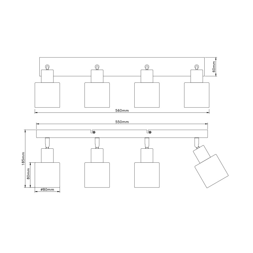 Globo - Plafonnier à spots 4xE14/25W/230V