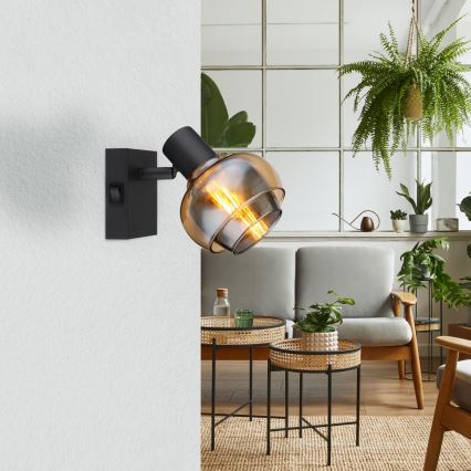 Globo - Applique murale spot 1xE14/40W/230V noire