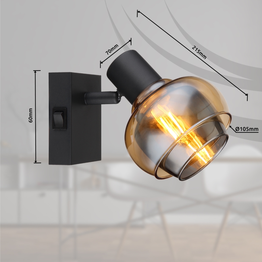 Globo - Applique murale spot 1xE14/40W/230V noire