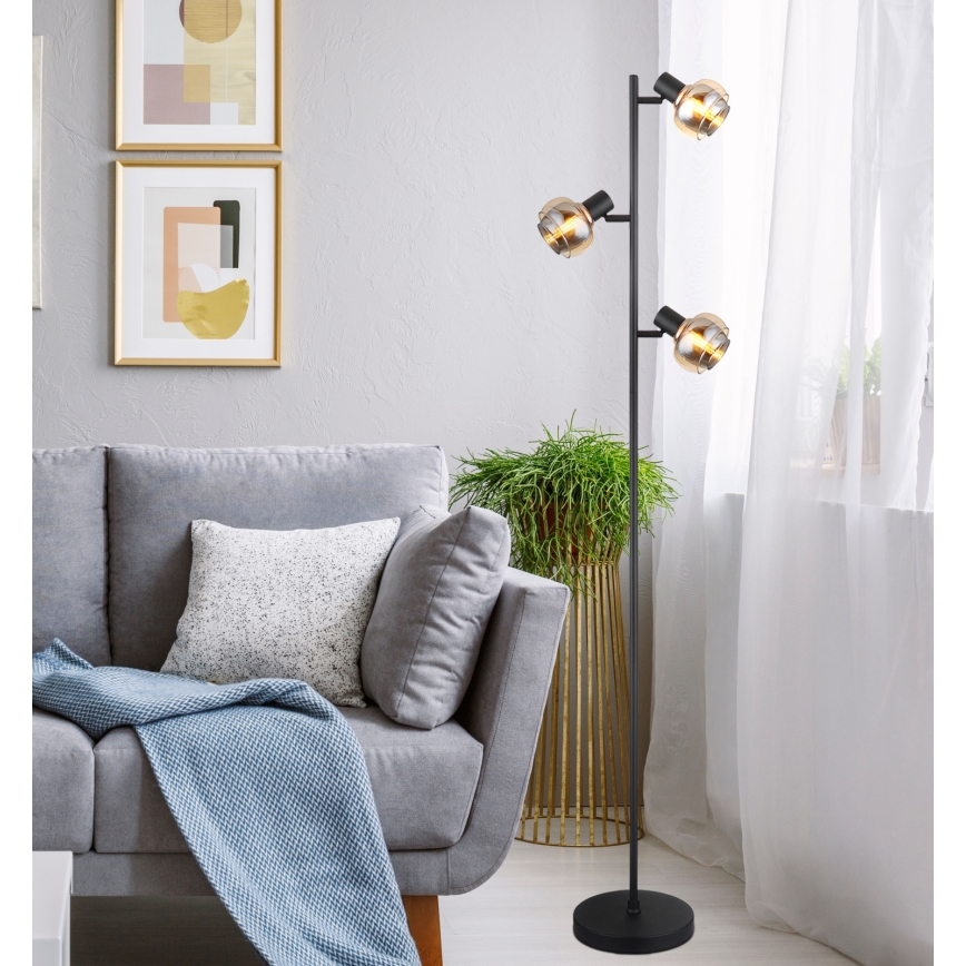 Globo - Lampadaire 3xE14/40W/230V noir