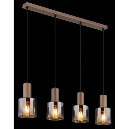 Globo - Lustre suspendu sur câble 4xE27/40W/230V