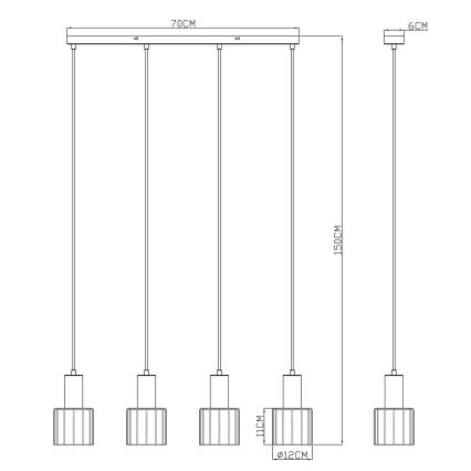 Globo - Lustre suspendu sur câble 4xE27/40W/230V