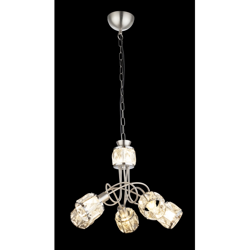 Globo - Suspension chaîne LED 5xE14/40W/230V + LED/5W