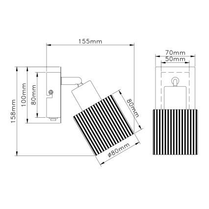 Globo - Applique spot murale 1xE14/25W/230V