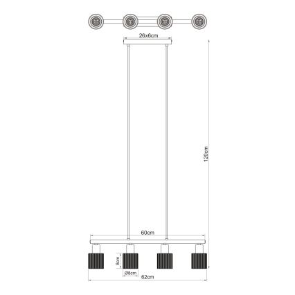 Globo - Suspension sur câble 4xE14/25W/230V