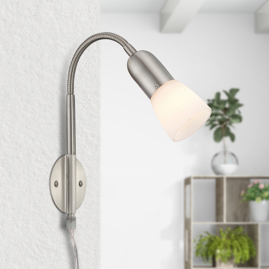 Globo - Petite lampe flexible 1xE14/40W/230V chrome mat