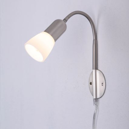 Globo - Petite lampe flexible 1xE14/40W/230V chrome mat