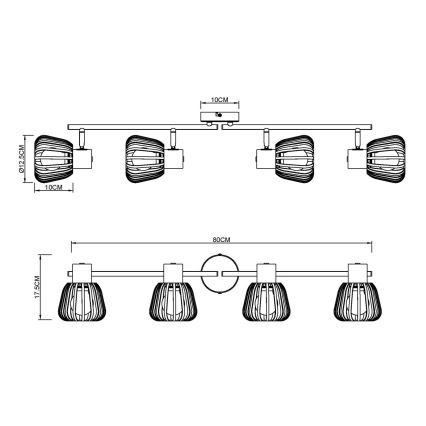Globo - Luminaire à spots 4xE27/40W/230V