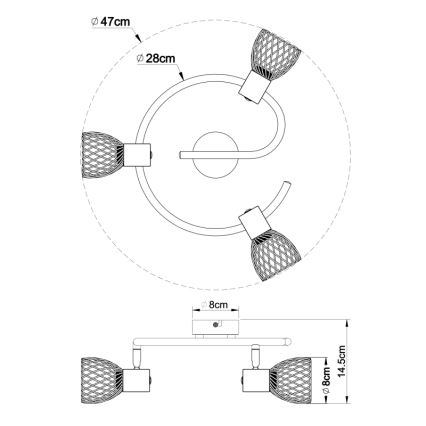 Globo - Spot 3xE14/40W/230V chrome mat