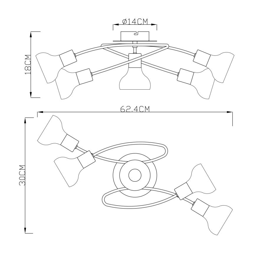 GLOBO 54921-5 - Lustre plafonnier LOTHAR 5xE14/40W/230V