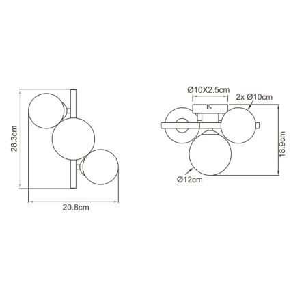 Globo - Plafonnier LED RIHA 3xG9/3,5W/230V