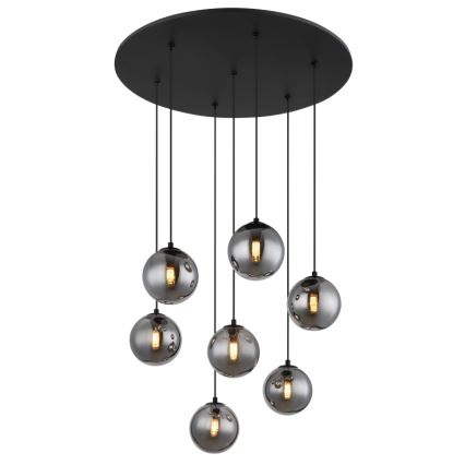 Globo - Suspension filaire LED 7xG9/3,5W/230V fumé/noir