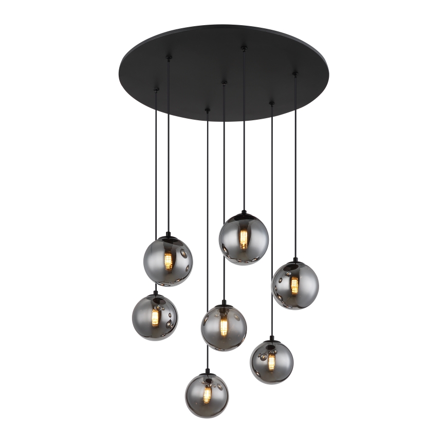 Globo - Suspension filaire LED 7xG9/3,5W/230V fumé/noir