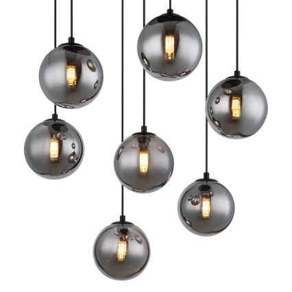 Globo - Suspension filaire LED 7xG9/3,5W/230V fumé/noir