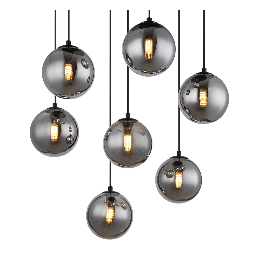 Globo - Suspension filaire LED 7xG9/3,5W/230V fumé/noir