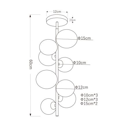 Globo - Suspension avec tige LED 8xG9/3W/230V