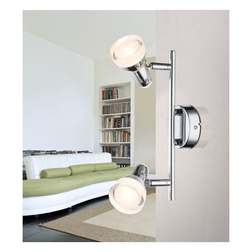 Globo - Spot LED 2xLED/4W/230V chrome brillant