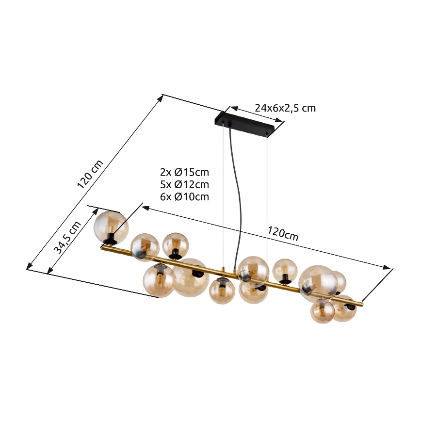 Globo - Lustre LED sur câble 13xG9/3,5W/230V laiton