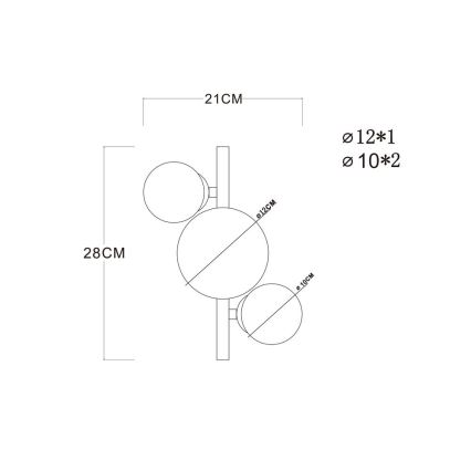 Globo - Plafonnier LED RIHA 3xG9/3,5W/230V laiton