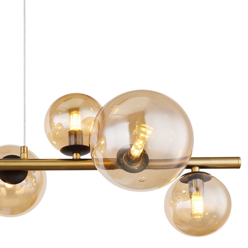 Globo - Suspension filaire LED 9xG9/3W/230V laiton