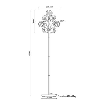 Globo - Lampadaire sur pied 13 lampes G9, 4 W, 230 V