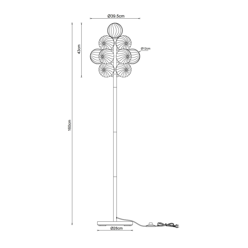 Globo - Lampadaire sur pied 13 lampes G9, 4 W, 230 V