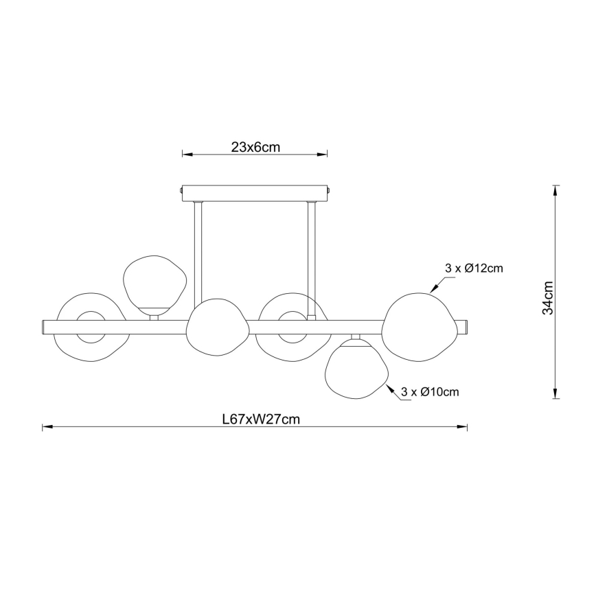 Globo - Plafonnier 6xG9/5W/230V 27x67 cm
