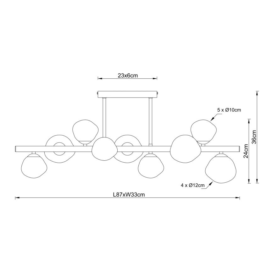 Globo - Suspension sur tige 9xG9/5W/230V 33x87 cm