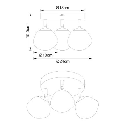 Globo - Luminaire à spots 3xG9/5W/230V