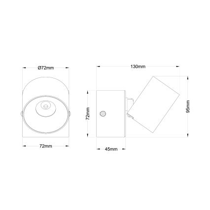 Globo - Spot mural LED/6W/230V