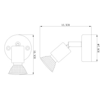 GLOBO 57381-1L - Spot mural LED OLANA 1xGU10/3W/230V