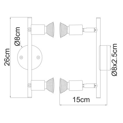 GLOBO 57381-2L - Spot LED OLANA 2xGU10/3W/230V