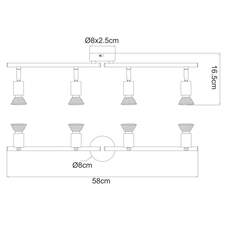 GLOBO 57381-4L - Spot LED OLANA 4xGU10/3W/230V