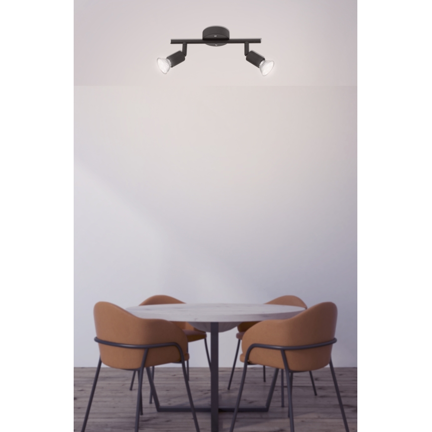 Globo - Spot LED 2xGU10/3W/230V noir