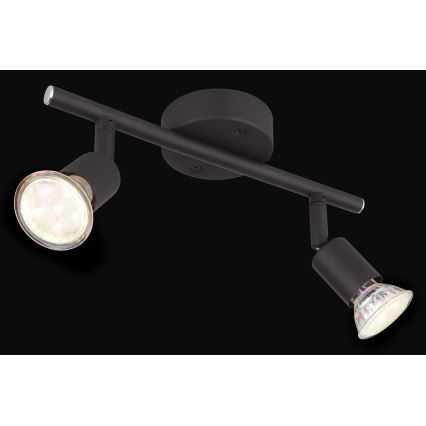 Globo - Spot LED 2xGU10/3W/230V noir