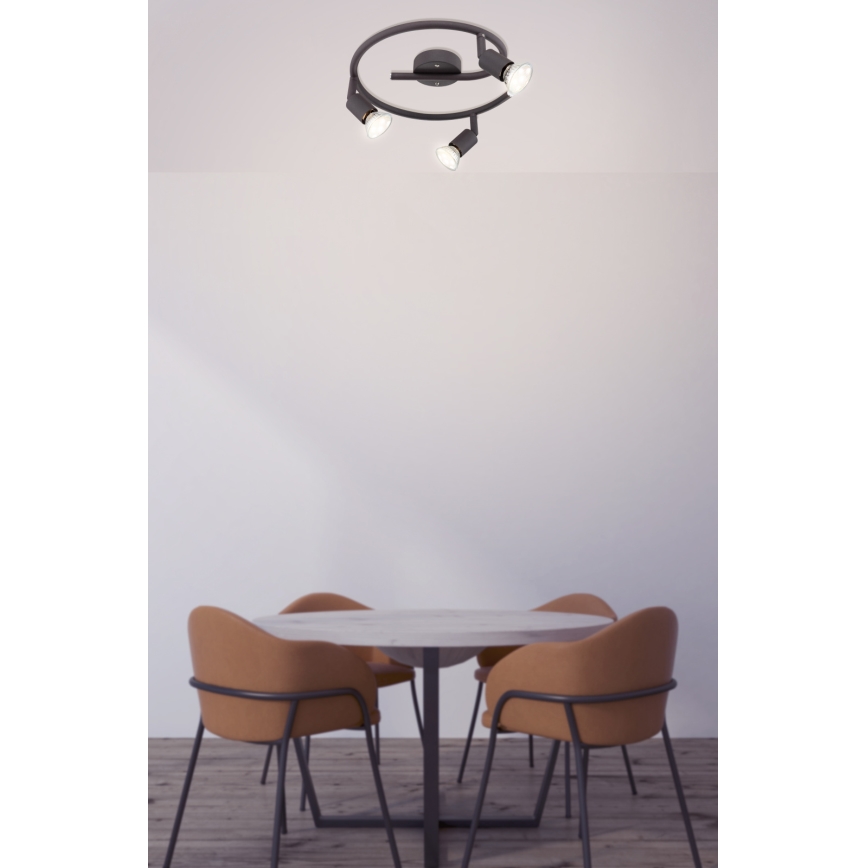 Globo - Spot LED 3xGU10/3W/230V noir