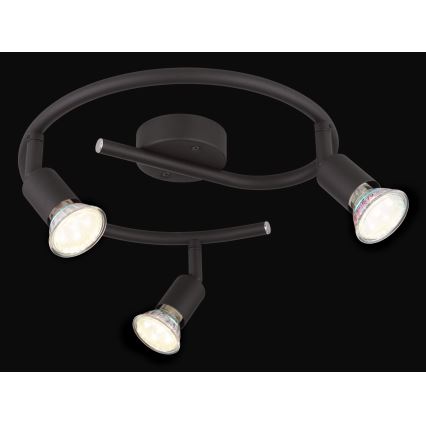 Globo - Spot LED 3xGU10/3W/230V noir