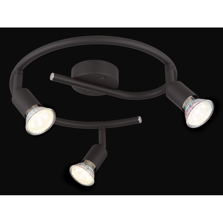 Globo - Spot LED 3xGU10/3W/230V noir