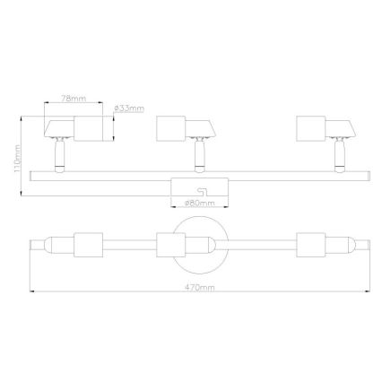 Globo - Spot LED 3xGU10/3W/230V