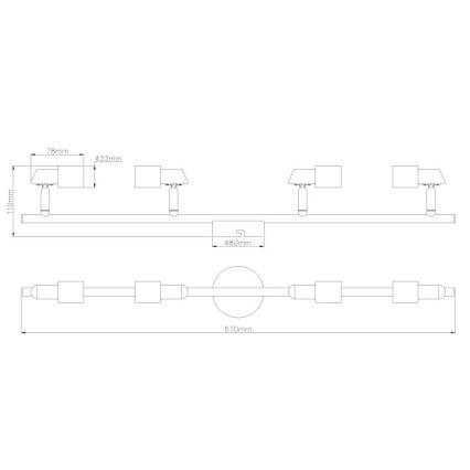 Globo - Spot LED 4xGU10/3W/230V