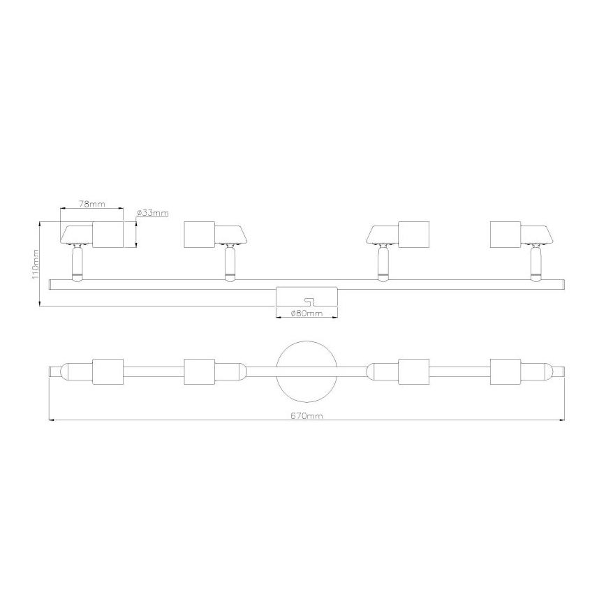 Globo - Spot LED 4xGU10/3W/230V