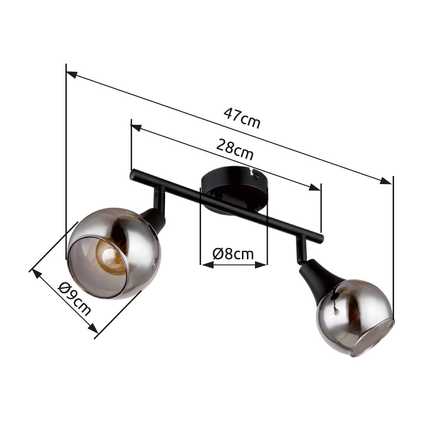 Globo - Spot 2xE14/40W/230V noir