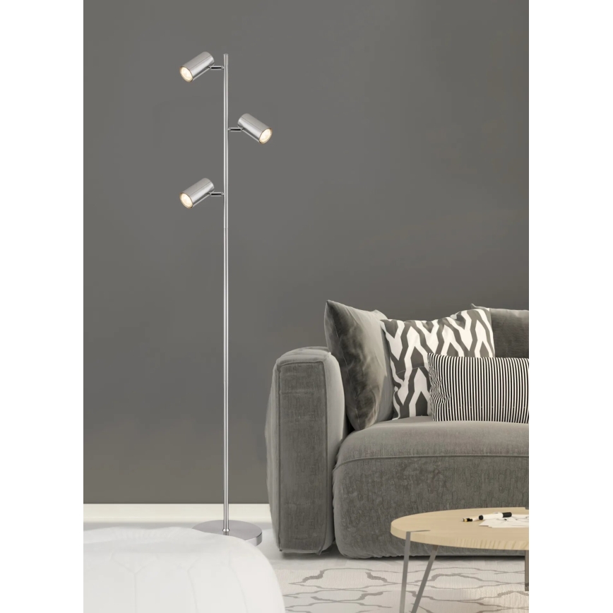 Globo - Lampadaire 3xGU10/5W/230V chrome mat