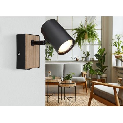 Globo - Spot mural 1xGU10/25W/230V noir/marron