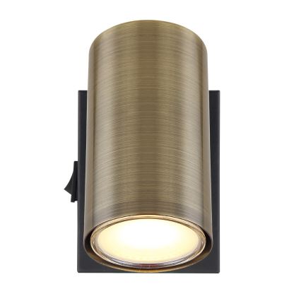 Globo - Spot mural 1xGU10/25W/230V noir/laiton