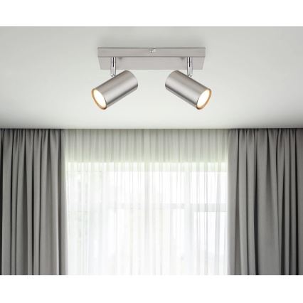 Globo - Spot 2xGU10/25W/230V chrome mat