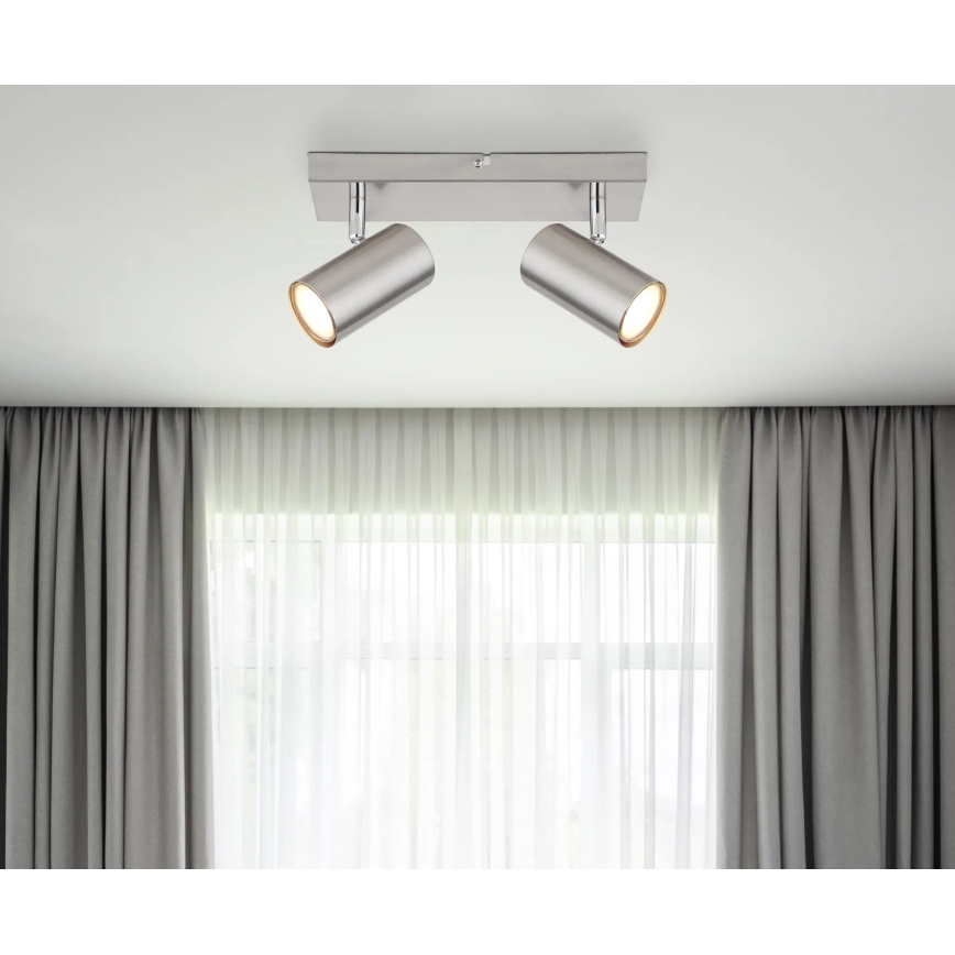 Globo - Spot 2xGU10/25W/230V chrome mat